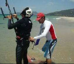 Preparacion para entrar en el agua